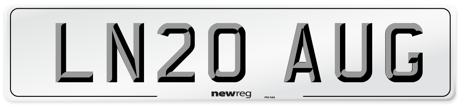 LN20 AUG Number Plate from New Reg